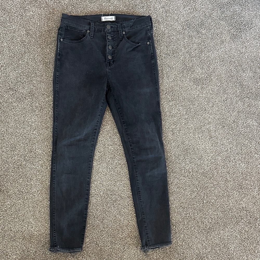 Madewell Black High-Rise Button-Fly Skinny Jeans